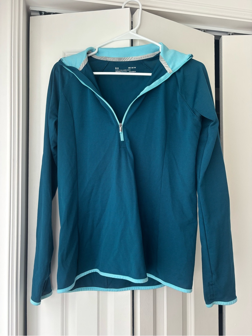 Under Armour Teal Half-Zip Hooded Performance Sweater